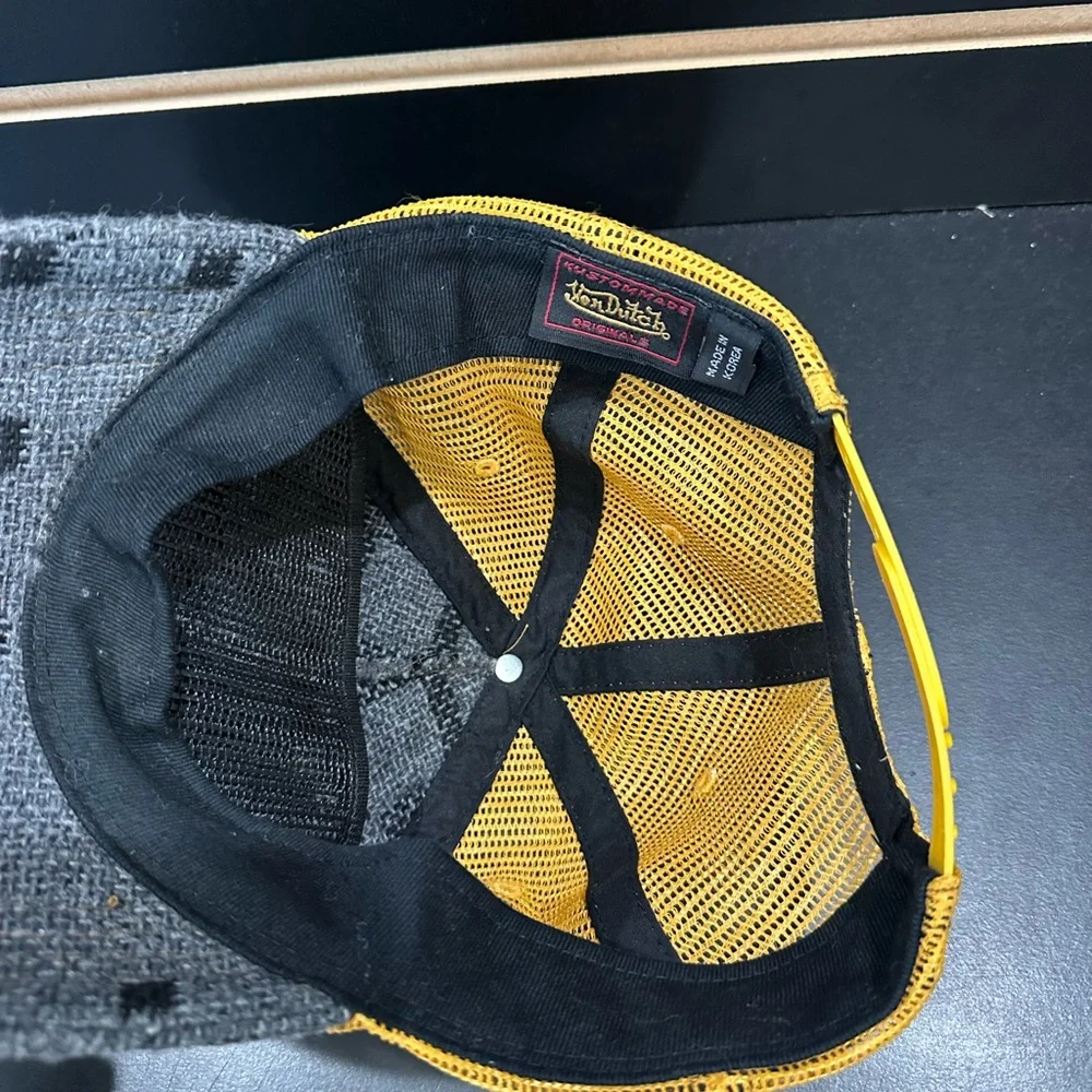 Von Dutch Gray & Yellow Patch Trucker Cap - Picture 4 of 5